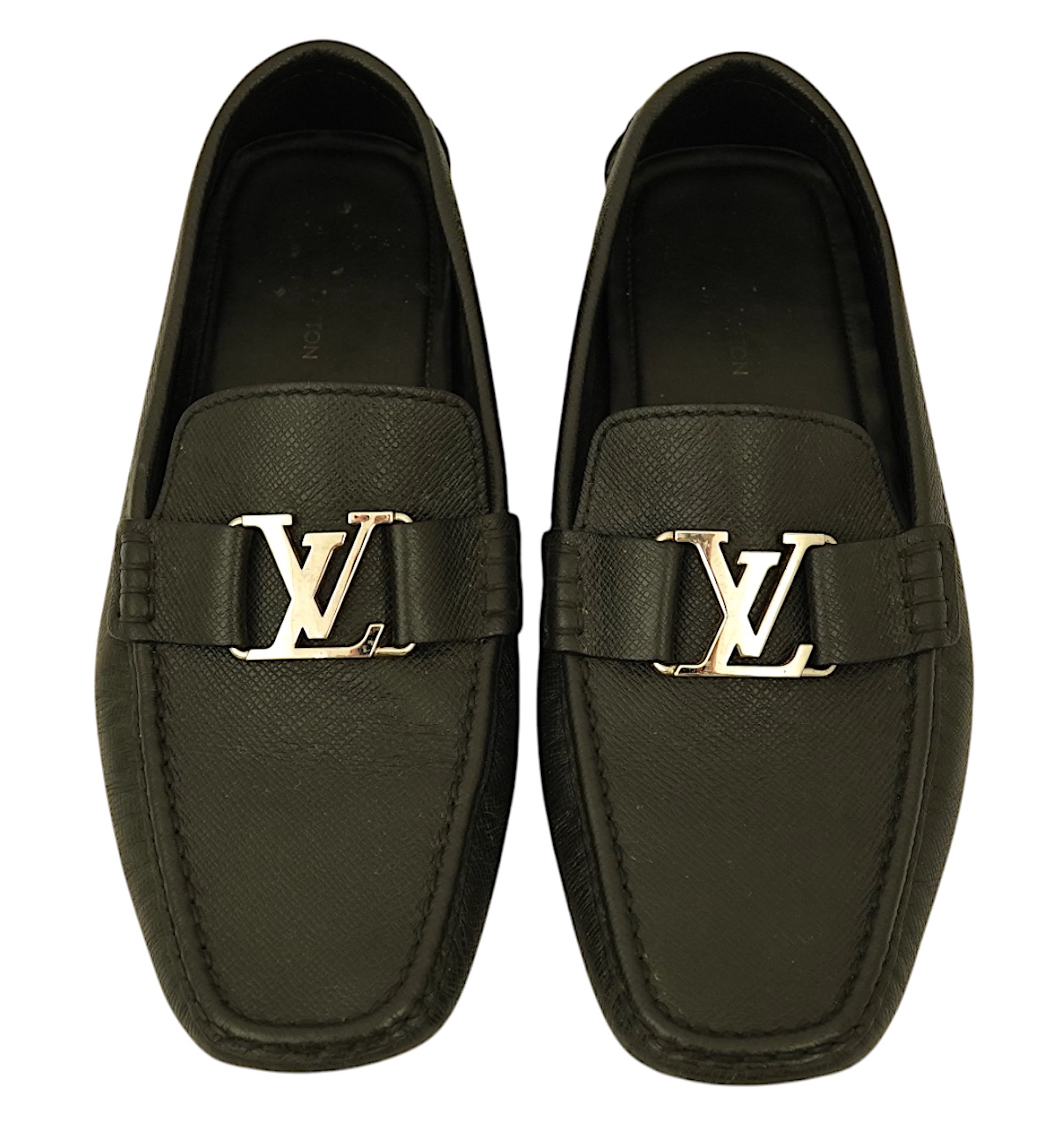 A pair of black Louis Vuitton Monte Carlo gentleman's loafers, UK 8.5